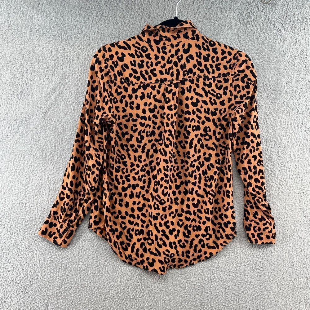 RAILS Kathryn Button Down Leopard Print Blouse To… - image 3
